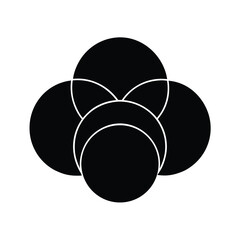 Abstract Black and White Cloud with Overlapping Circles