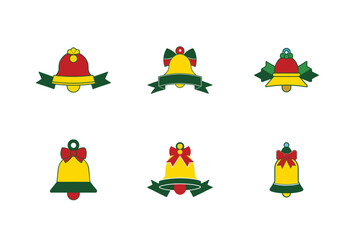 Christmas Festive Bell Ribbon Set Silhouette