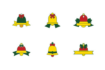 Christmas Festive Bell Ribbon Set Silhouette