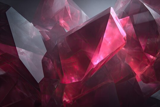 Cluster Of Red Gems With Deep Dark Background