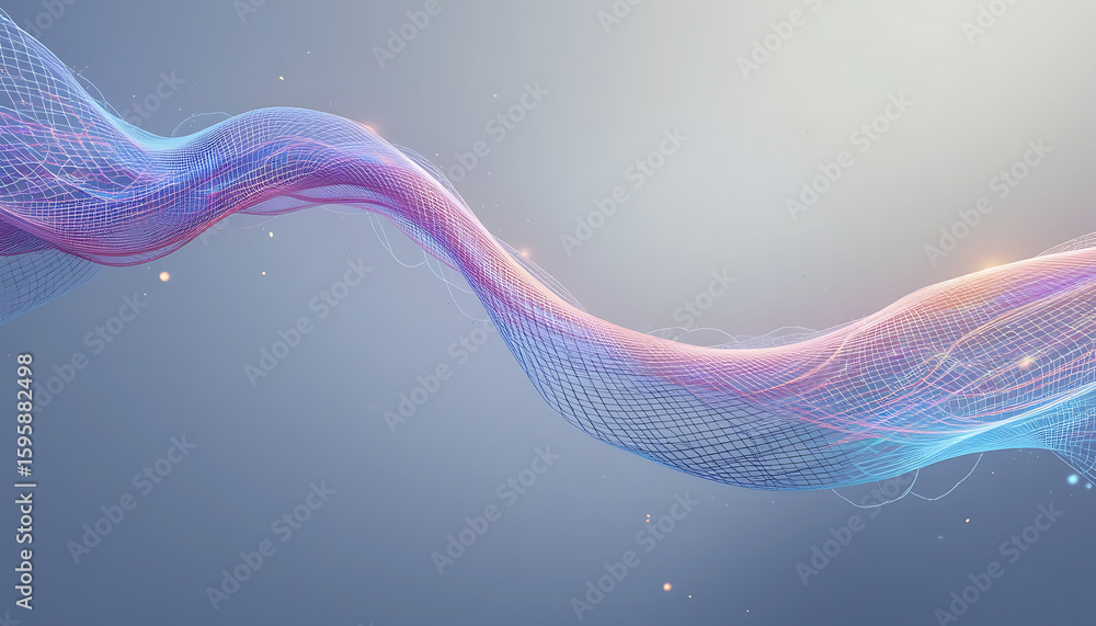 Poster a mesmerizing abstract background features a flowing wave of blue and purple light, creating a dynam