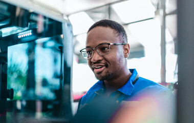 Engineer Inspecting 3D Printed Part