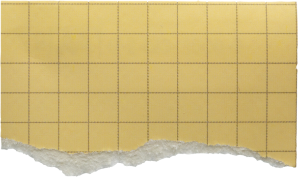 piece of yellow graph cardboard paper tear isolated on white background - Powered by Adobe