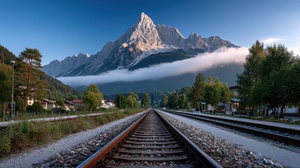 Fototapeta premium Mountain railway scenic landscape