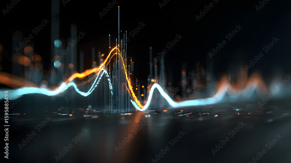 Aufkleber illuminated data flow: a mesmerizing, futuristic data visualization comes to life, with a radiant di