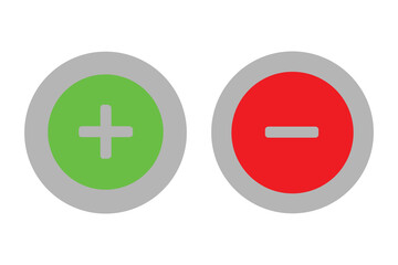 Obraz premium Green check mark, red cross mark icon set. Isolated tick symbols, checklist signs, approval badge. Vector illustration. 