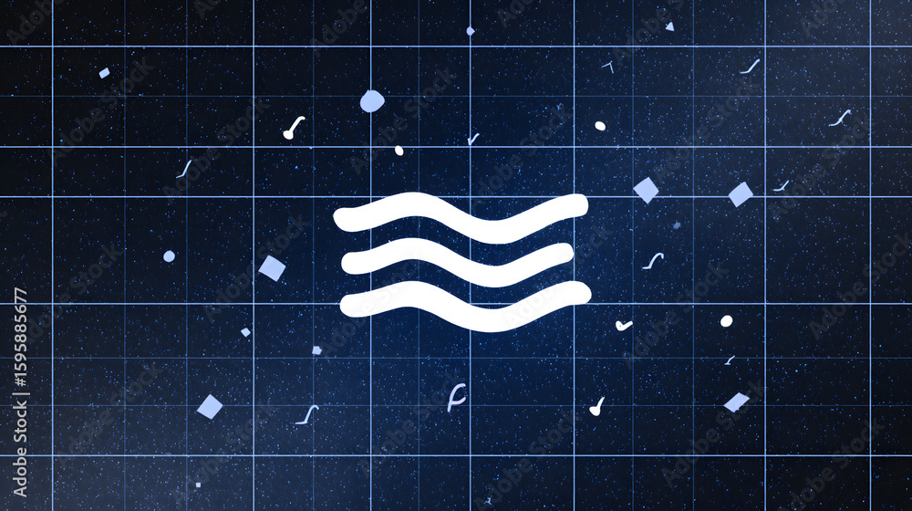 Poster abstract water ripple: a minimalist design presents a fluid graphic of rippling water, rendered in a