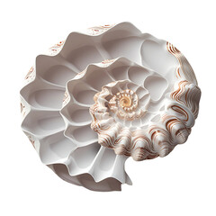 One beautiful nautilus shell isolated on white. Generative AI