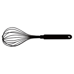 silhouette image of a whisk with a transparent background