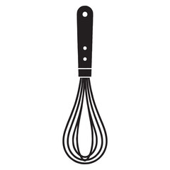 silhouette image of a whisk with a transparent background