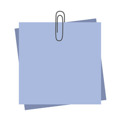 Vector illustration of blue note stickers fixed with a paper clip.