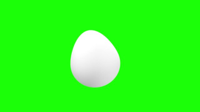 3d egg on green screen animation video