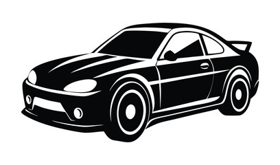Obraz premium Sleek black sports car with a luxury design and shiny wheels, a fast and classic automobile vector illustration