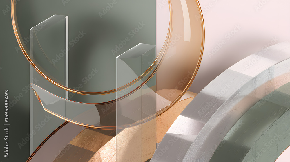 Poster abstract architectural forms: a captivating composition of modern geometric structures. harmonious i