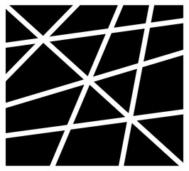 Abstract geometric photo frame collage design with black squares and diamonds outlined in white, featuring a modern warped grid pattern ideal for minimalist image presentation or decorative overlay.