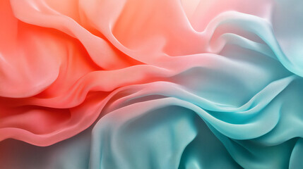 Obraz premium Smooth Gradient of Pink and Blue Silk Fabric