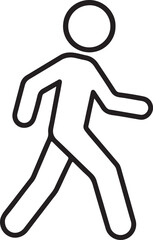 Person Walking Outline Icon, Minimal Vector Symbol for Navigation and Fitness Apps