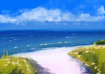 beach and blue sky