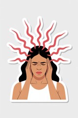 Stress Relief Concept Illustration Die Cut Flat Design Sticker Emotional Awareness Home Minimalist Viewpoint