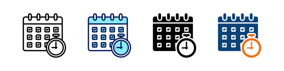 Task Completion All In One Icon Multi Styles Vector Set