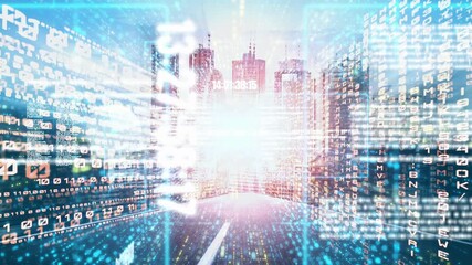 Software development, application programming code and tacit computer coding . Concept of smart digital transformation and technology disruption that changes global trends in new information era .