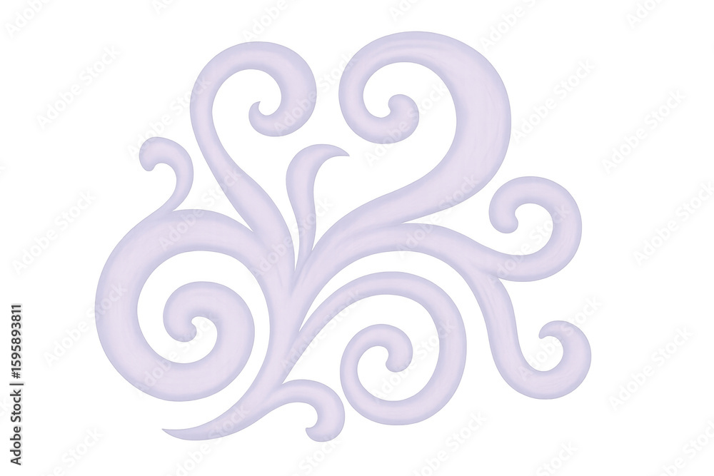 Poster white decorative flourish with swirls and curls creating an elegant, sophisticated design element, i