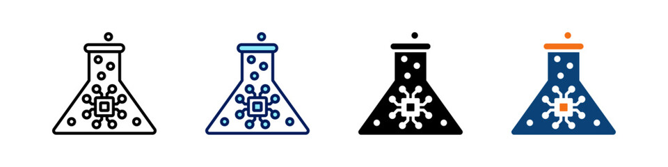 Science And Technology All In One Icon Multi Styles Vector Set