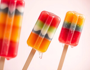 Vibrant Close‑Up Colorful Ice Pops Summer