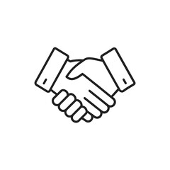 Business handshake icon representing agreement and partnership isolated on white background