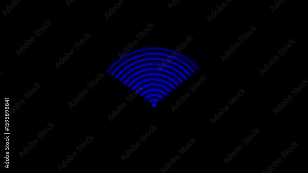 Aufkleber abstract cyan color wifi icon, flashes design for web design mobile apps wireless technology animati