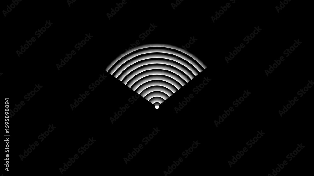 Aufkleber abstract cyan color wifi icon, flashes design for web design mobile apps wireless technology animati