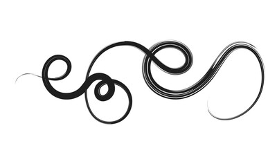Curved Dry Brush Stroke . Chinese calligraphy . Japanese style .Vector paint stroke . Vector Illustration . 