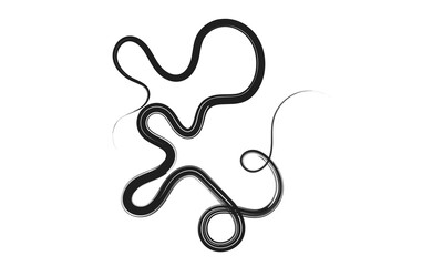 Curved Dry Brush Stroke . Chinese calligraphy . Japanese style .Vector paint stroke . Vector Illustration . 