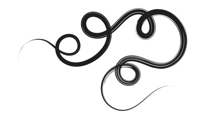 Curved Dry Brush Stroke . Chinese calligraphy . Japanese style .Vector paint stroke . Vector Illustration . 