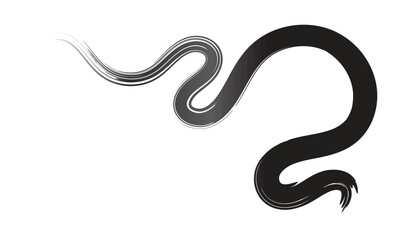 Fototapeta premium Curved Dry Brush Stroke . Chinese calligraphy . Japanese style .Vector&nbsp;paint&nbsp;stroke . Vector&nbsp;Illustration&nbsp;. 