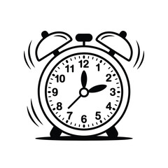 Simple Black and White Alarm Clock