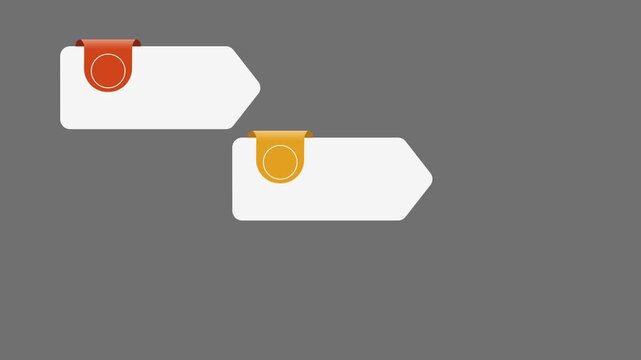 animated video of business infographics with multicolor label 3, 4 and 6 steps for workflow, presentation, 4k animation