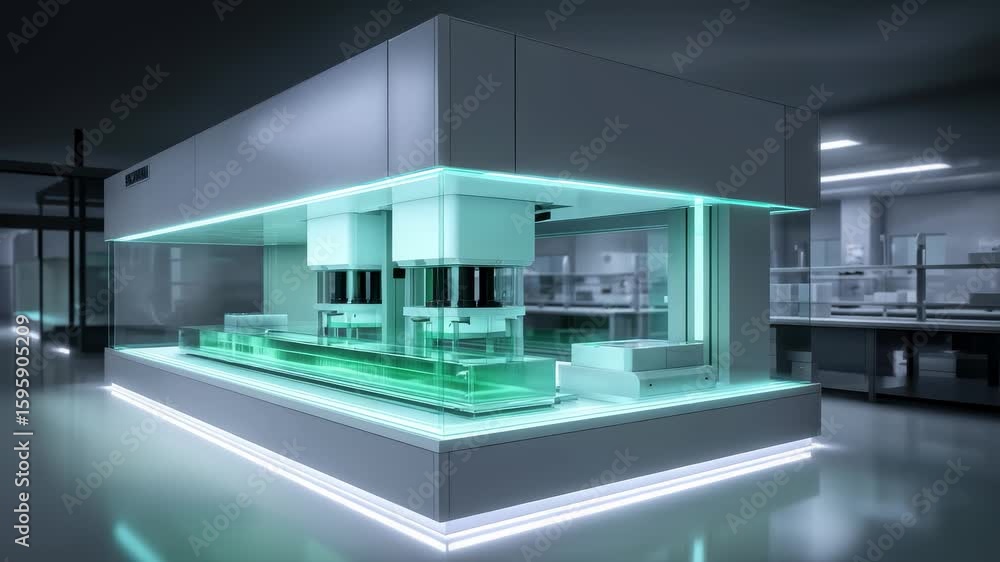 Poster high-tech precision instrument automated production demo
