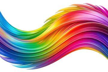 Fototapeta premium Rainbow colored line with a white background