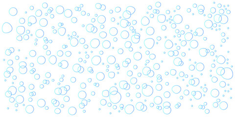 水中に気泡が浮かぶシンプルで爽やかな背景イラスト