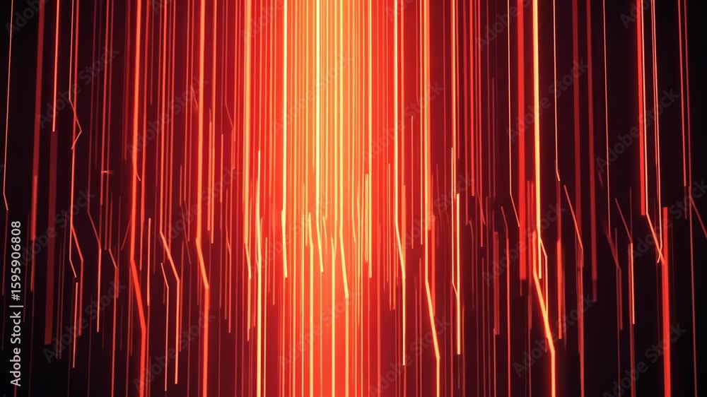 Poster dynamic digital lightning display with vibrant red and orange streaks