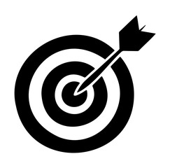 Target with Arrow Icon: Symbol of Success and Business Goals
