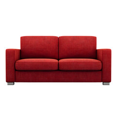 Red Contemporary Sofa with Minimalist Design against Deep Black Backdrop