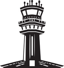 Control Tower icon silhouette vector