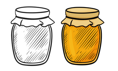 Jar of honey coloring page.