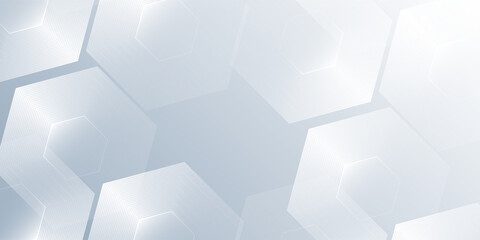 Modern hexagon lines on gray background. Geometric stripe abstract simple art