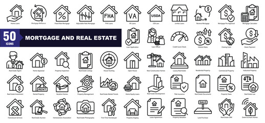 Mortgage and Real Estate Icon Set