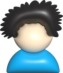 3D shape of an avatar man with afro hair
