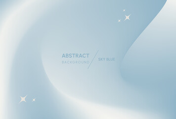 Abstract sky blue background with soft curves and glowing star elements. Minimalist and elegant design suitable for presentation, product display, or digital graphics.