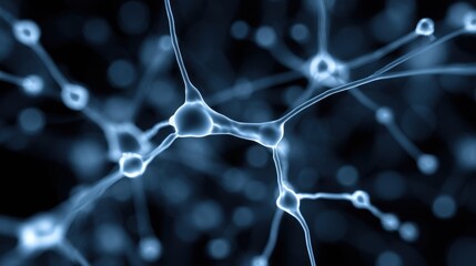 Neural Network Flow Chart with Blue Glowing Nodes